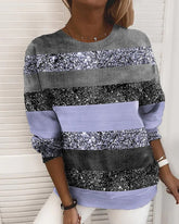 Randig tröja med rund hals